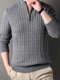 Slim Fit Zipper Mock Neck Sweaters for Men