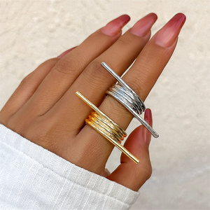 Simple Casual Metal Circle Opening Ring for Women