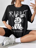 Women's Fashion Summer Bad Rabbit Print Tees