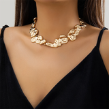 Party Solid Color Irregular Luxurious Metallic Necklaces