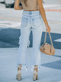 Light Blue Ripped Jeans for Women