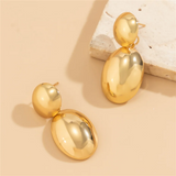 Ladies Round Ball Cobblestone Shaped Drop Earrings