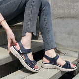 Sport Style Lightweight Wedge Heel Velcro Sandals for Women