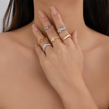 Ladies Stylish Irregular Wave Opening Rings