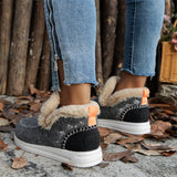 Women's Super Comfy Plush Lined Fuzzy Slip-On Ankle Boots