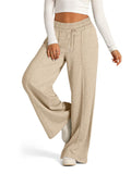 Solid Color Wide Leg Sporty Trousers for Ladies