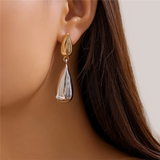 Women's Mixed Color Glossy Tear Shaped Earrings