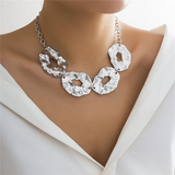 Ladies Exaggerated Irregular Cutout Circle Necklace