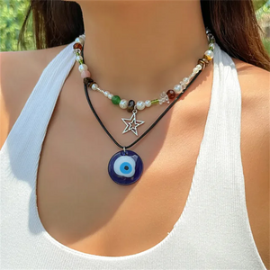 Ladies Turkish Evil Eye Lucky Amulet Necklace