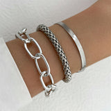 Cuban Curb Link Flat Snake Corn Shaped Chain Bracelets