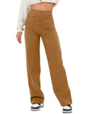 Women's High-Rise Buttoned Stretch Flexi Pants