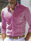 Men's British Style Fashionable Vertical Stripe Shirts