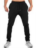 Men's Stretchy Casual Solid Color Lace Up Sport Pants