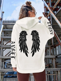 Unique Angel Wings Printed Hoodies for Women