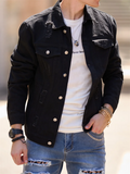 Male Hard-wearing Streetwear Ripped Denim Jacket