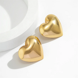 Women's Heart Shaped Stud Earrings for Party