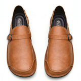 Men's Genuine Leather Buckle Non-Slip Flat Shoes