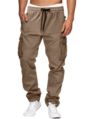 Multi-Pocket Men's Drawstring Relaxed Cargo Trousers