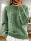 Ladies Fried Dough Twist Pattern Knitted Sweater