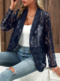 Elegant Lace See-Through Coat for Women