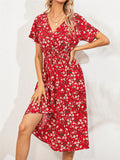 Summer Floral Printed Short Sleeve Dresses