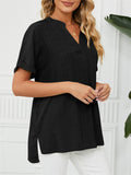 Women's Summer Thin V Neck Short Sleeve Pullover Chiffon T-shirts