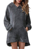 New Drawstring Solid Color Loose Hoodies