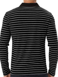 Men's Daily Wear Striped Contrasting Color Long Sleeve T-shirts