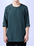 Vintage Simple Style Casual Comfort Loose Long Sleeve T-Shirt