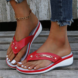 Summer Metal Buckle Celebrity Beach Slippers for Women