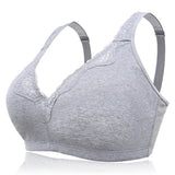 Women Plus Size Deep Plunge Comfy Cotton Bras - Apricot