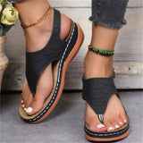 Casual Comfy Buckle Strap Wedges Thong Sandals for Women