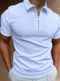 Summer Short Sleeve White Polo Shirt Mens