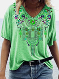 V Neck Boho Shirts Blouses