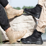 Men's High Top Lace Up Round Toe Anti-Smash Safety Work Boots