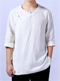 Vintage Simple Style Casual Comfort Loose Long Sleeve T-Shirt