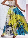 High Waist Printed Swing Long Skirts