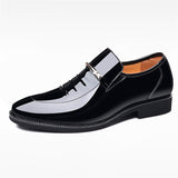 Business Pointed Toe Slip-on Patent Leather Men's Dress Shoes