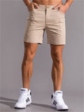 Men's Fashion Summer Button Pockets Stretchy Cargo Shorts