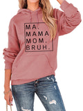 Female Casual Letter Print Pullover Loose Hoodies with Kangaroo Pocket