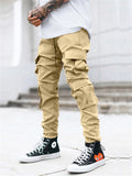 Male Casual Loose Fit Straight Leg Cargo Trousers