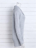 Comfortable Wrap Neck Long Sleeve Pullover Sweater