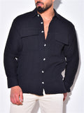 Men's Leisure Cozy Lapel Collar Long Sleeve Linen Blend Shirts