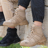 Men's High Top Lace Up Round Toe Anti-Smash Safety Work Boots