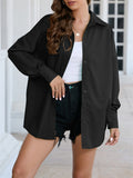 Women's Fashion Lapel Single Breasted Oversized  Blouses