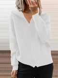 Casual Warm Simple Full Zip Sweater for Women