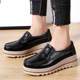 Korean Style Breathable Leather Non-Slip Elegance Women Loafers