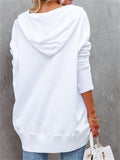 Women's V-Neck Long Sleeve Plus Size Loose Hoodies