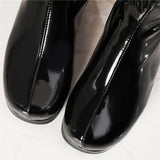 Patent Leather High Square Heels Long Boots