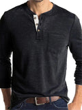 Men's Casual Round Neck Long Sleeve Daily Wear Solid Color T-Shirt